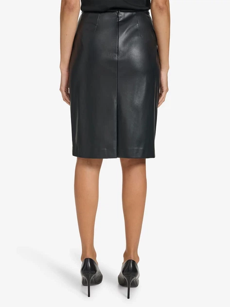 Юбка из искусственной кожи миди осенняя женская Calvin Klein 644182757 12 Черная (1159841345) - изображение 2