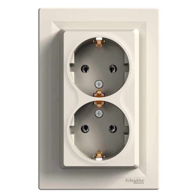 Розетка Schneider Electric Asfora з заземленням подвійна кремова EPH9900123 - Фото 1 Розетка Schneider Electric Asfora з заземленням подвійна кремова EPH9900123 - зображення 1
