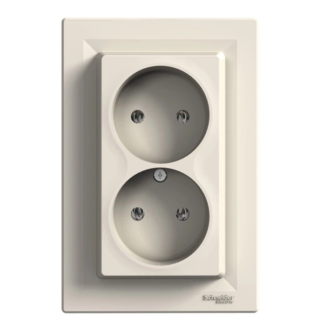 Розетка Schneider Electric Asfora без заземления двойная кремовая EPH9700123 - Фото 1 Розетка Schneider Electric Asfora без заземления двойная кремовая EPH9700123 - изображение 1