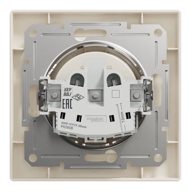 Розетка Schneider Electric Asfora без заземления кремовая EPH3000123 - изображение 3