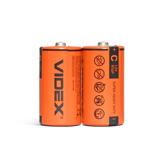 Батарейка сольова Videx R14P/C 2шт SHRINK 21154 - Фото 1 Батарейка сольова Videx R14P/C 2шт SHRINK 21154 - зображення 1
