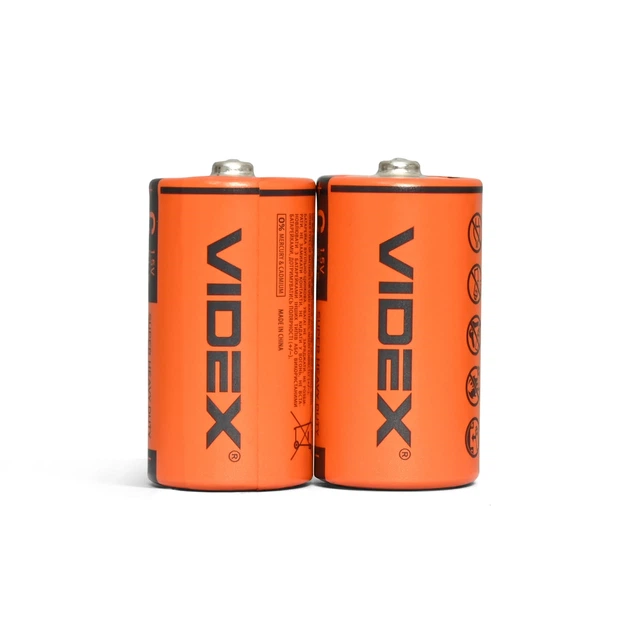 Батарейка сольова Videx R14P/C 2шт SHRINK 21154 - Фото 3 Батарейка сольова Videx R14P/C 2шт SHRINK 21154 - зображення 3