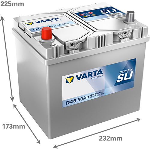 Автомобильный аккумулятор Varta Blue Dynamic 60А (+/-) ASIA D48 (540EN) (560411054) - изображение 2