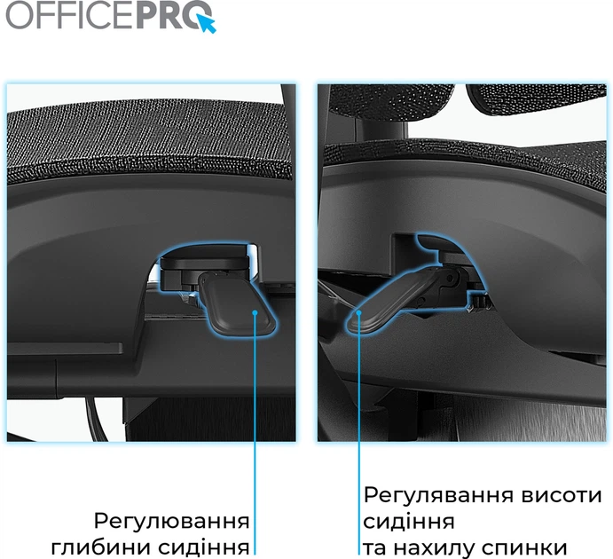 Кресло компьютерное офисное эргономичное OfficePro Elite Black (OC950B) - изображение 16
