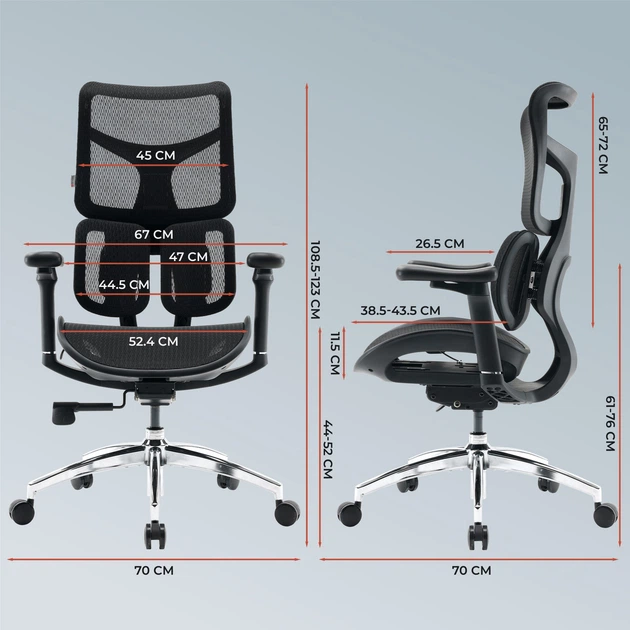 Fotel biurowy SIHOO DORO S100 Mesh Black (S100-M301) - obraz 9