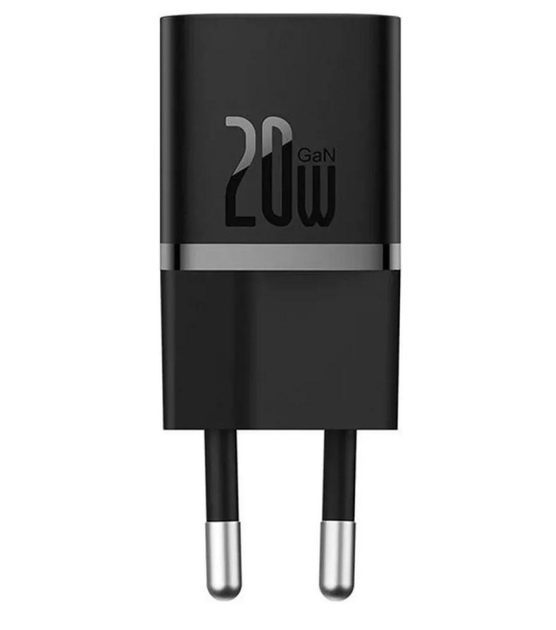 Сетевое зарядное устройство Baseus GaN5 Fast Charger (mini) 1C 20W Black (CCGN050101) - Фото 1 Сетевое зарядное устройство Baseus GaN5 Fast Charger (mini) 1C 20W Black (CCGN050101) - изображение 1