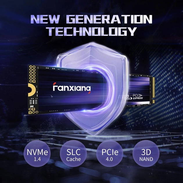 SSD диск Fanxiang S880 1TB 7300/6400MB/s SSD NVMe M.2 2280 PCIe