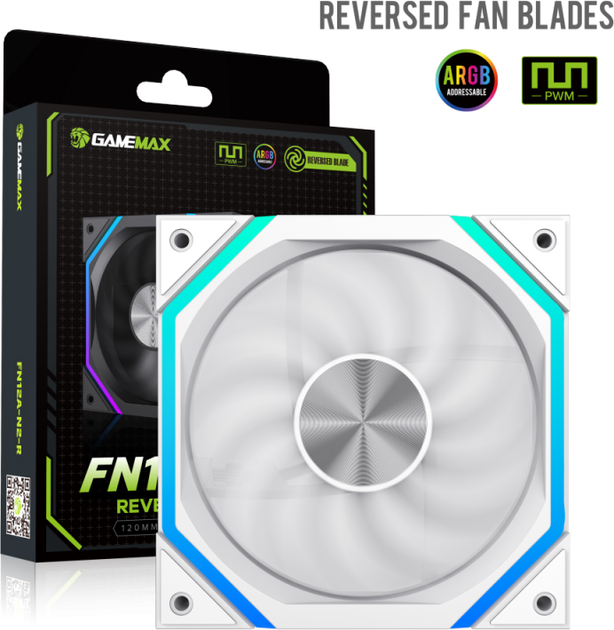 Кулер для корпуса Gamemax FN12A-N2-RW (6931858738316) - Фото 6 Кулер для корпуса Gamemax FN12A-N2-RW (6931858738316) - изображение 6