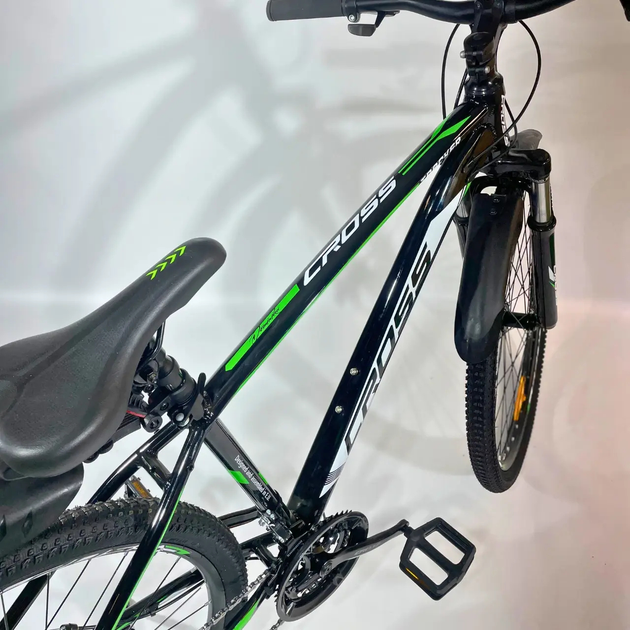 Велосипед CrossBike 26" Tracker 2025 Рама 17" black-green - изображение 6