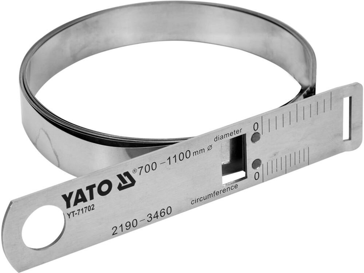Стрічка для вимірювання діаметра та окружності YATO 2190-3460/0.1 мм нержавіюча (YT-71702) - зображення 1