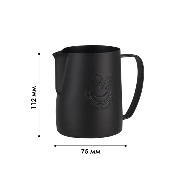 Питчер для молока JibbiJug Black Matt 600 мл молочник для вспенивания молока нержавеющая сталь - Фото 6 Питчер для молока JibbiJug Black Matt 600 мл молочник для вспенивания молока нержавеющая сталь - изображение 6