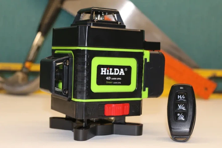 Лазерный уровень HILDA 4D 16 линий 360° самовыравнивающийся зеленый луч + пульт + аккумулятор 7 часов работы ±3° - Фото 2 Лазерный уровень HILDA 4D 16 линий 360° самовыравнивающийся зеленый луч + пульт + аккумулятор 7 часов работы ±3° - изображение 2