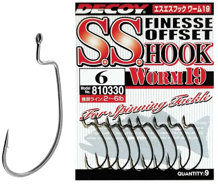 Крючок офсетный Decoy Worm19 S.S. Hook 02. 9 шт/уп - Фото 1 Крючок офсетный Decoy Worm19 S.S. Hook 02. 9 шт/уп - изображение 1