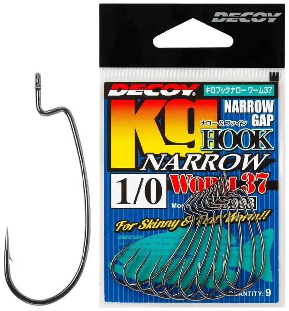 Крючок офсетный Decoy Worm37 Kg Hook Narrow 03. 9 шт/уп - Фото 1 Крючок офсетный Decoy Worm37 Kg Hook Narrow 03. 9 шт/уп - изображение 1