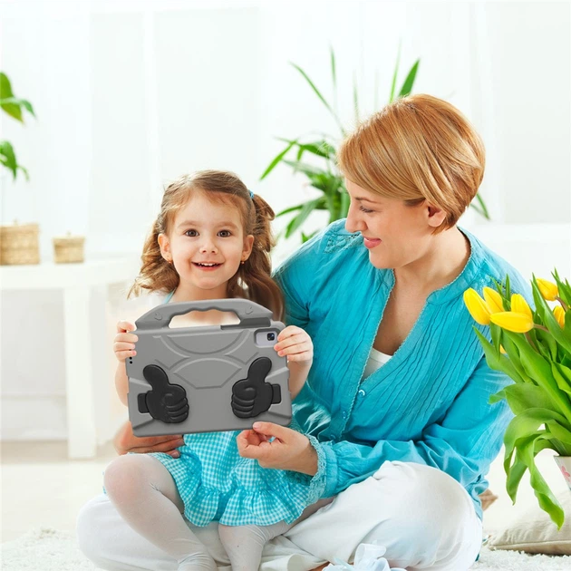 Протиударний дитячий чохол EVA Kids Like з підставкою на Lenovo Tab K10 TB-X6C6F / TB-X6C6X 10.3" Сірий - Фото 5 Протиударний дитячий чохол EVA Kids Like з підставкою на Lenovo Tab K10 TB-X6C6F / TB-X6C6X 10.3" Сірий - зображення 5