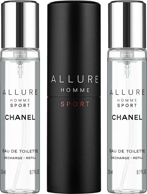 Набір для чоловіків Chanel Allure Homme Sport Змінний блок Туалетна вода 3 x 20 мл (3145891238006) - зображення 2