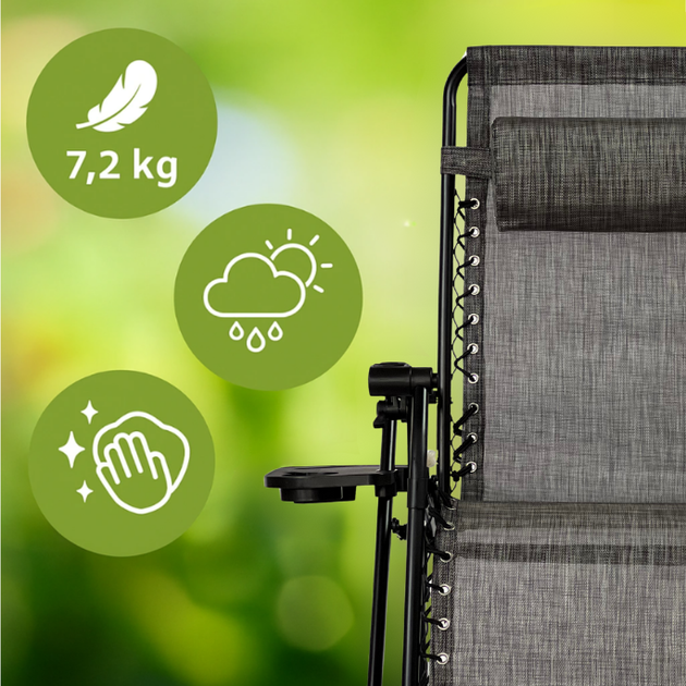 Кресло-шезлонг для релакса LEOBRO Zero Gravity Premium Grey (LB