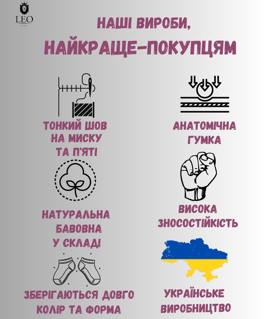 Набір дитячих шкарпеток бавовняних 6 пар Лео Kids 24-26 р Сірий/Білий (ROZ6501063009) - Фото 6 Набір дитячих шкарпеток бавовняних 6 пар Лео Kids 24-26 р Сірий/Білий (ROZ6501063009) - зображення 6