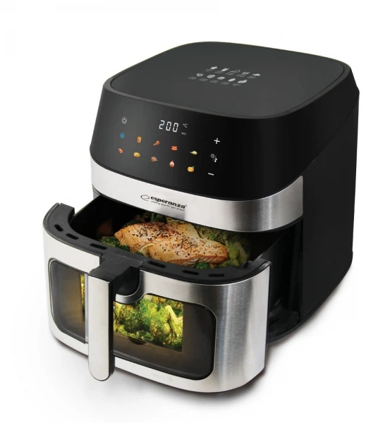 Аэрофритюрница Esperanza EKA005 Al Forno, 8 л, 1600 Вт, 10 программ, смотровое окно, Черный - изображение 4