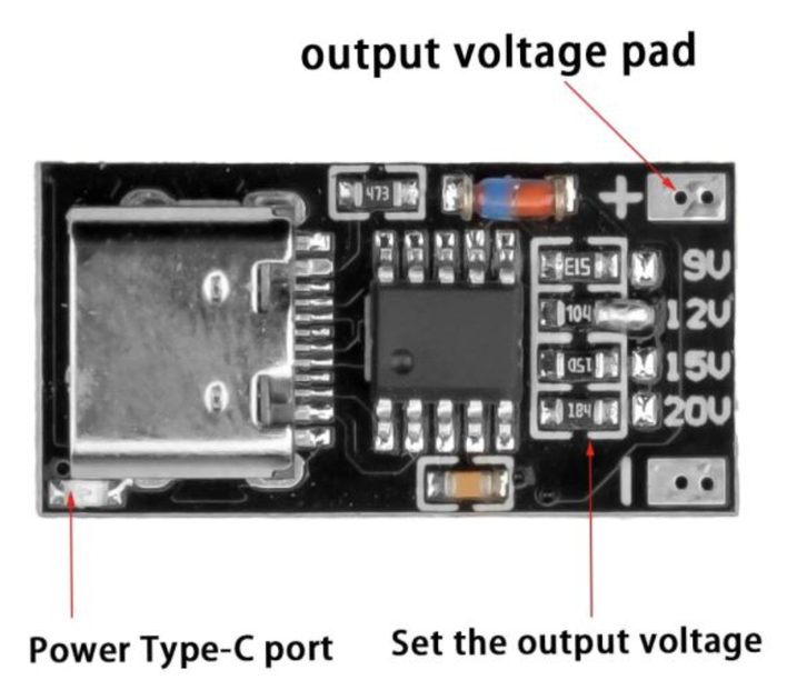Модуль тригер 5В 9В 12В 15В 20В USB Type-C 2.0/3.0 QC/PD (12В) - изображение 2