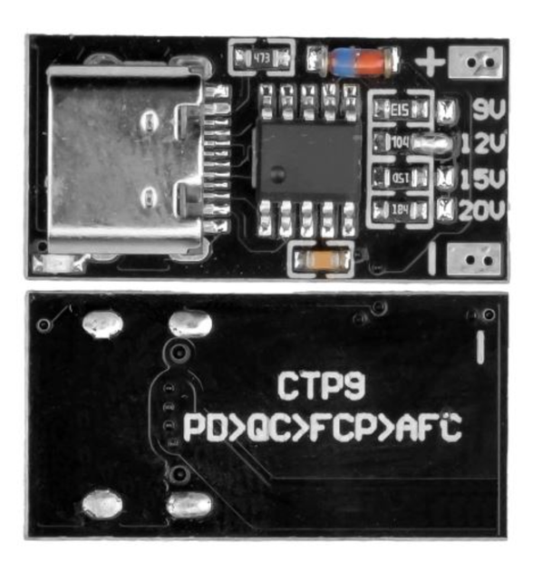 Модуль тригер 5В 9В 12В 15В 20В USB Type-C 2.0/3.0 QC/PD (12В) - изображение 3