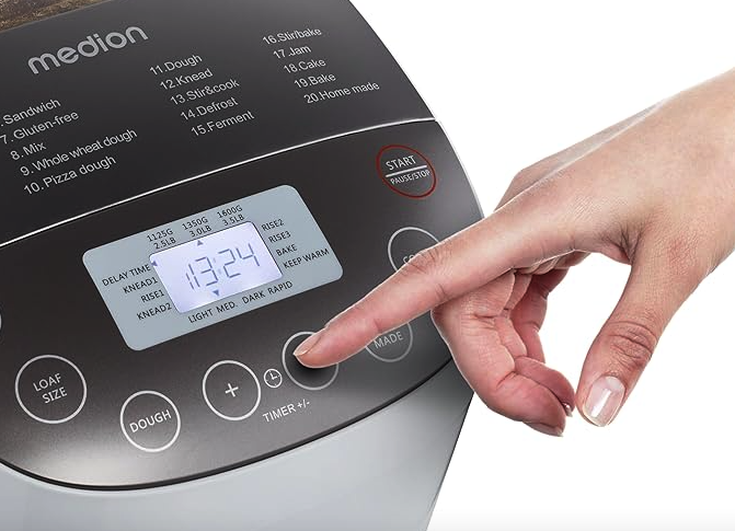 Хлебопечка MEDION MD 12040 – многофункциональная хлебопечка 950 Вт, 20 автоматических программ, объём до 1600 - изображение 4