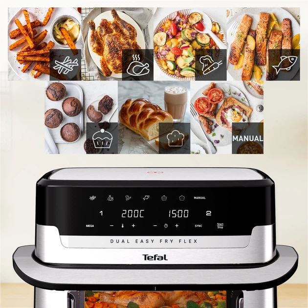 Мультипіч Tefal Dual Easy Fry Flex EY922DE0 - зображення 6