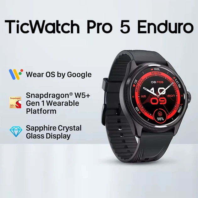 Смарт-часы Mobvoi TicWatch Pro 5 Enduro 2/32Gb Obsidian (WH12088