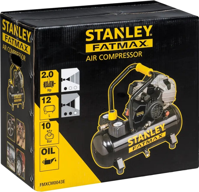 Kompresor z pompą hybrydową Stanley Fatmax 12L 10 bar (FMXCM0043E) - obraz 1