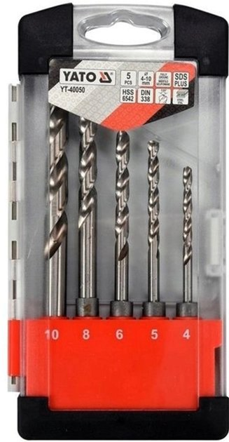Wiertła do metalu SDS+ YATO 4.0-10.0 mm HSS 6542 5 szt. (YT-40050) - obraz 1