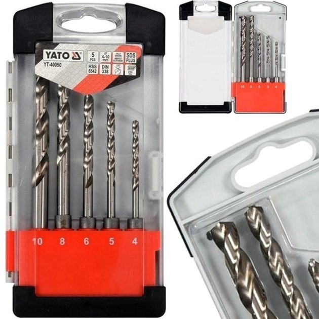 Wiertła do metalu SDS+ YATO 4.0-10.0 mm HSS 6542 5 szt. (YT-40050) - obraz 2