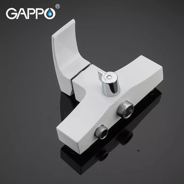 Змішувач для ванни GAPPO G2207-7, білий/хром - Фото 4 Змішувач для ванни GAPPO G2207-7, білий/хром - зображення 4