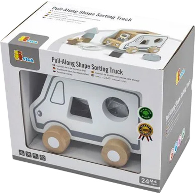 Sorter edukacyjny Viga Auto Szaro-biały (51612) - obraz 2