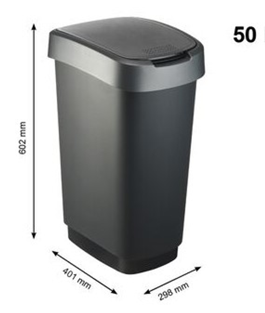 Відро для сміття Rotho Twist 50 L  (7610859135421) - зображення 2