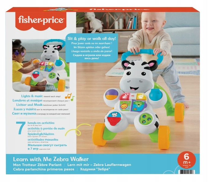Chodzik Fisher-Price interaktywny Zebra (DLD80) (887961256406) - obraz 7