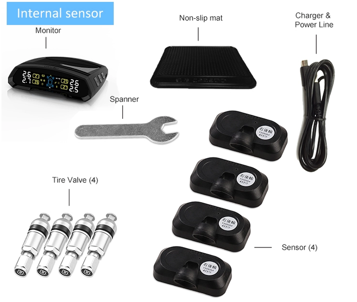 Система контролю тиску і температури в шинах Careud TPMS T802, внутрішні датчики - зображення 5