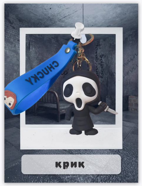 Брелок Крик Примарна Особа Scream Ghost Face фігурка іграшка для ключів, рюкзака, сумки 6,1 см - Фото 2 Брелок Крик Примарна Особа Scream Ghost Face фігурка іграшка для ключів, рюкзака, сумки 6,1 см - зображення 2