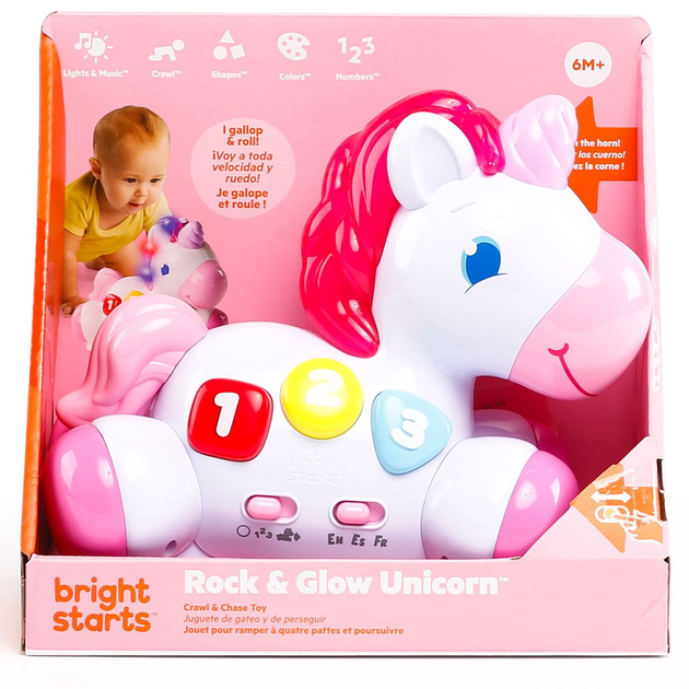 Zabawka muzyczna Bright Starts Rock & Glow Unicorn (10307) (074451103078) - obraz 8