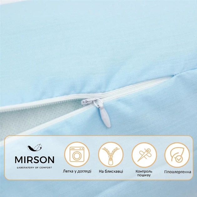 Подушка-валик MirSon №8101 Eco Line Blue EcoSilk 15x50 см (2200006199663) - Фото 3 Подушка-валик MirSon №8101 Eco Line Blue EcoSilk 15x50 см (2200006199663) - изображение 3