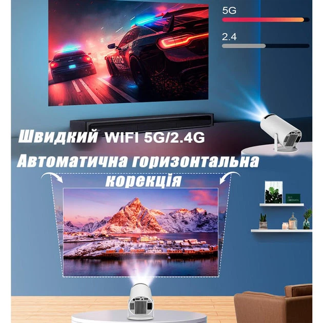 Смарт проектор мультимедийный Magcubic HY300 PRO 4K Android 11 HD BT5.0 Dual Wi-Fi, белый - изображение 4