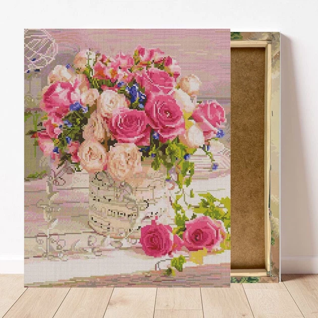Набір алмазної мозаїки на підрамнику ColorArt Красиві троянди 40x50 SPP083 + Подарунок лак для покриття - Фото 3 Набір алмазної мозаїки на підрамнику ColorArt Красиві троянди 40x50 SPP083 + Подарунок лак для покриття - зображення 3