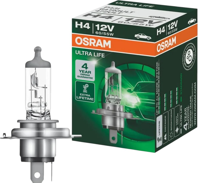 Żarówka samochodowa Osram Ultra Life H4 60/55 W 12 V (64193ULT) - obraz 3