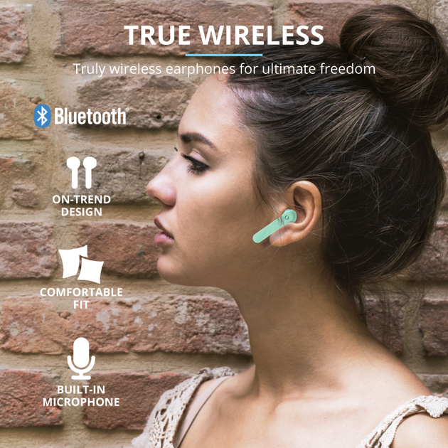Słuchawki Trust Primo Touch True Wireless Mic Mint (23781) - obraz 4