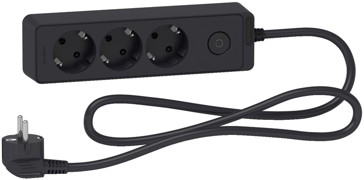 Мережевий подовжувач Schneider 3 розетки 1.5 м Black (ST9431B) - зображення 1