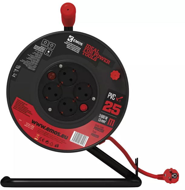 Przedłużacz bębnowy Emos P092251 25 m z wył. (PVC 3×1.5 mm 3680 W) - obraz 4