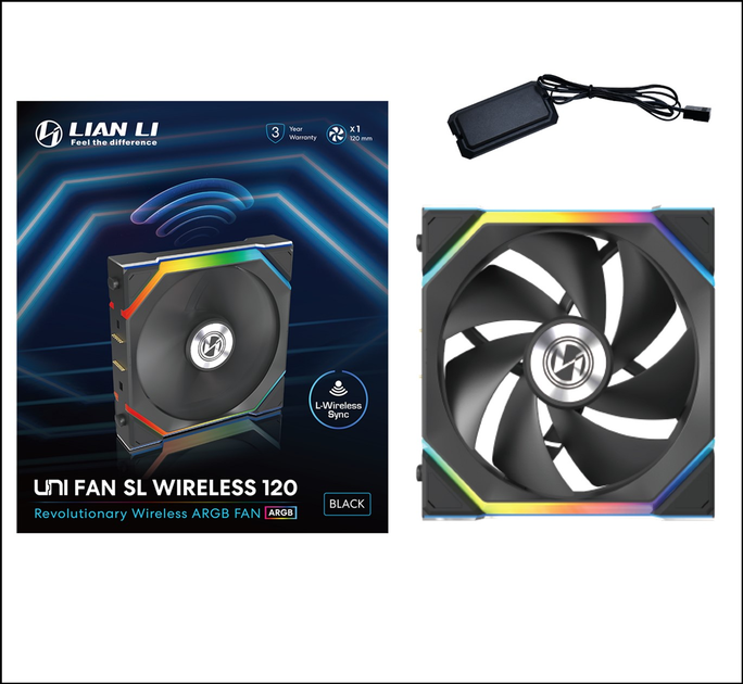 Wentylator Lian Li Uni Fan SL Wireless 120-1 Black (G99.12SL1W1B.00) - obraz 6