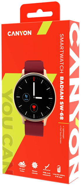 Smartwatch Canyon Badian SW-68 Red (CNS-SW68RR) - obraz 7