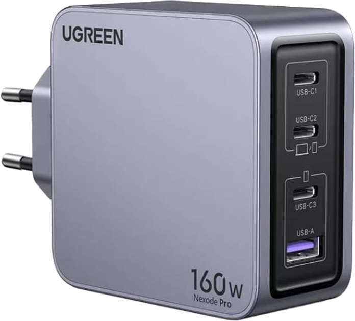 Ładowarka sieciowa Ugreen Nexode Pro 160W GaN Fast Charger Grey (UGR-25877) - obraz 1
