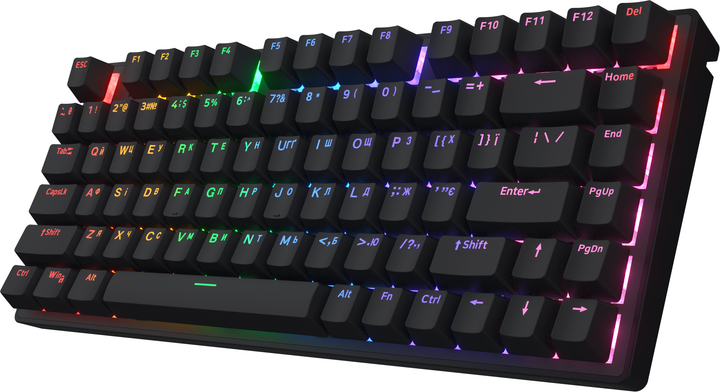 Klawiatura bezprzewodowa Hator Icefall Mecha 75 Rainbow Led Wireless/Bluetooth/USB Black (HTK275UA) - obraz 3