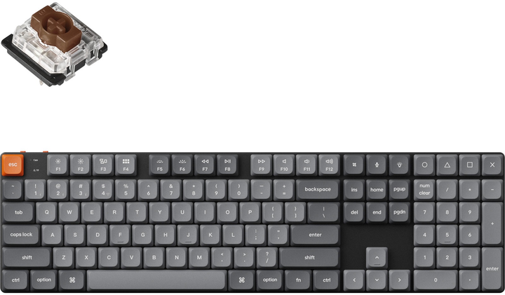 Klawiatura bezprzewodowa Keychron K5 Max Gateron MX 2.0 Brown QMK RGB Wireless/Bluetooth/USB Black (K5MH3_KEYCHRON) - obraz 2